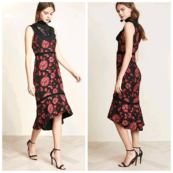 Alice + Olivia Evelina Lace Rose Mermaid Dress - Picture 9 of 16